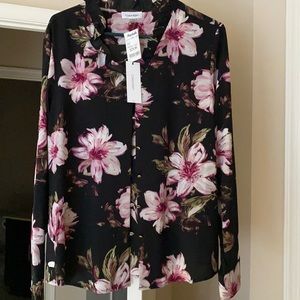 Calvin Klein Gorgeous floral blouse : business casual .